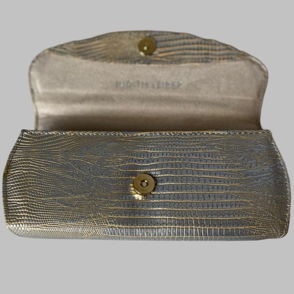 VTG Judith Leiber Metallic Lizard Leather Crystal Sunglasses Case with Crystals - Picture 3 of 13